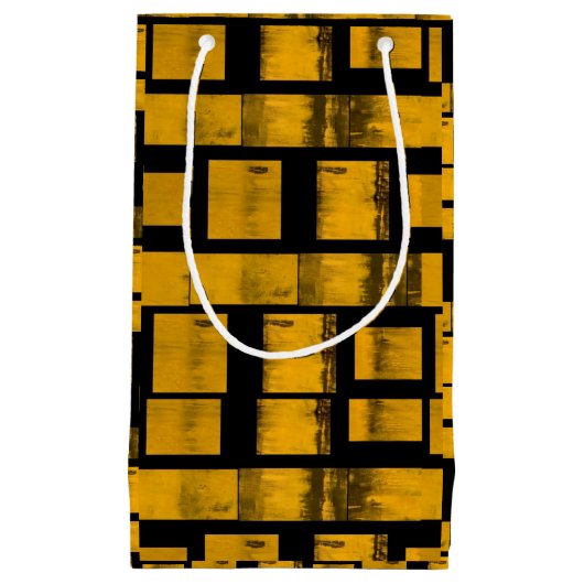 Gift Bag Burnt Geel Zwart Klein Cadeauzakje (Voorkant)