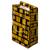 Gift Bag Burnt Geel Zwart Klein Cadeauzakje (Voorkant Gekanteld)