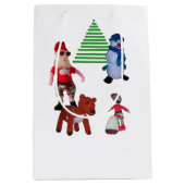Gift Bag - Christmas Dolls and Holly Medium Cadeauzakje (Voorkant)