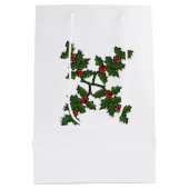 Gift Bag - Christmas Dolls and Holly Medium Cadeauzakje (Achterkant)