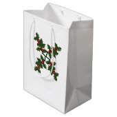 Gift Bag - Christmas Dolls and Holly Medium Cadeauzakje (Achterkant Gekanteld)