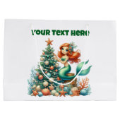 Gift Bag-Christmas Mermaid Gift Bag Groot Cadeauzakje (Achterkant)