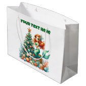 Gift Bag-Christmas Mermaid Gift Bag Groot Cadeauzakje (Achterkant Gekanteld)