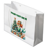 Gift Bag-Christmas Mermaid Gift Bag Groot Cadeauzakje (Voorkant Gekanteld)