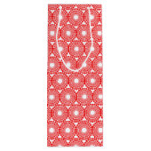 Gift Bag - cirkels met rode kralen Wijn Cadeautas (Achterkant)