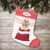 Gift Bag Cocker Spaniel Snowflake Border Grote Kerstsok