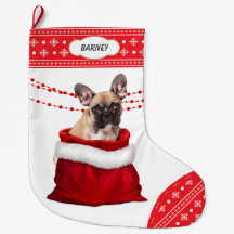 Gift Bag Cute French Bulldog Snowflake Border