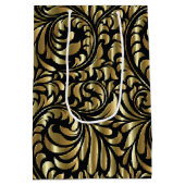 Gift Bag - Drama in Black en Gold Medium Cadeauzakje (Achterkant)
