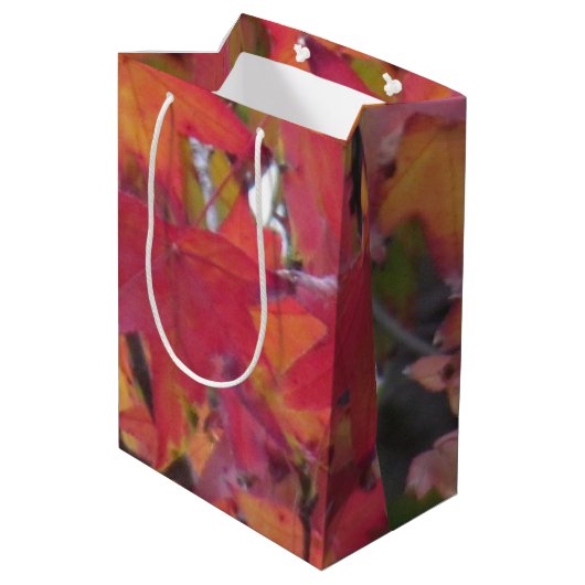 Gift Bag - Fall Leaves Medium Cadeauzakje (Achterkant Gekanteld)