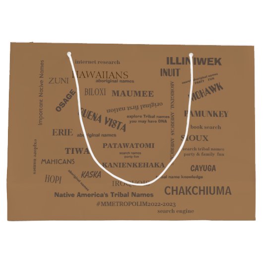 Gift Bag / First Nation Tribal Names / mmetropolim Groot Cadeauzakje (Achterkant)