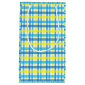 Gift Bag Geel en Blauw Klein Cadeauzakje (Voorkant)