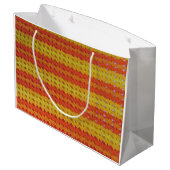 Gift Bag - Geel en Oranje haakpatroon (Lrg) Large Cadeautasje (Achterkant Gekanteld)
