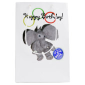 Gift Bag - Gelukkige Verjaardag Olifant Medium Cadeauzakje (Voorkant)