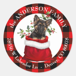 Gift Bag German Shepherd Puppie Lijst Ronde Sticker