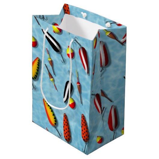 Gift Bag - Geviste Bobs en Lures Medium Cadeauzakje (Voorkant Gekanteld)