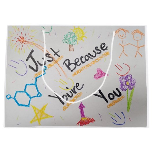 Gift Bag - gewoon omdat je jezelf bent Groot Cadeauzakje (Voorkant)