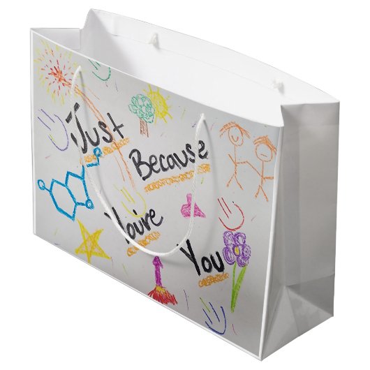 Gift Bag - gewoon omdat je jezelf bent Groot Cadeauzakje (Achterkant Gekanteld)