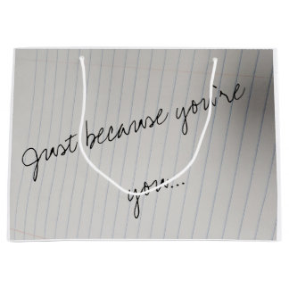 Gift Bag - gewoon omdat je jezelf bent (Plain) Groot Cadeauzakje