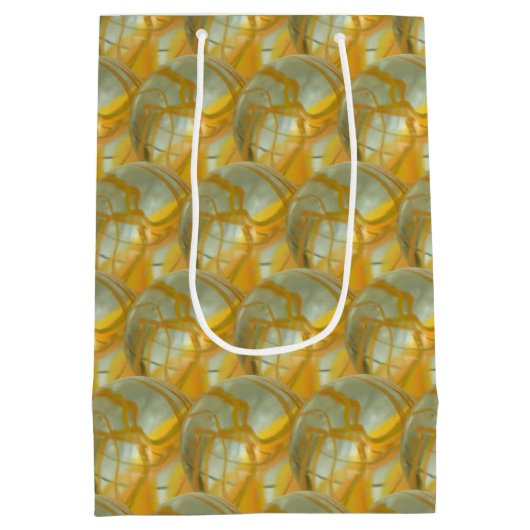 Gift Bag - Golden Marbles Medium Cadeauzakje (Achterkant)