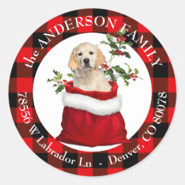 Gift Bag Golden Retriever Lijst Ronde Sticker