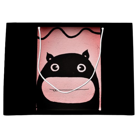 Gift Bag - Groot, glanzend GELUKKIG MONSTER Groot Cadeauzakje (Voorkant)