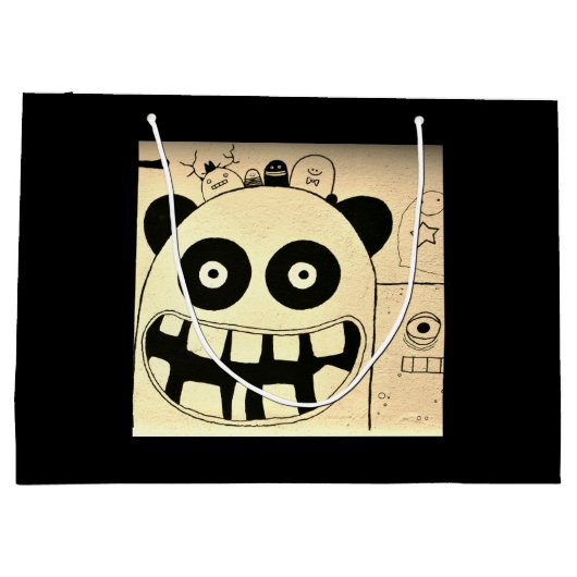 Gift Bag - Groot, glanzend GELUKKIG MONSTER Groot Cadeauzakje (Achterkant)