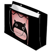 Gift Bag - Groot, glanzend GELUKKIG MONSTER Groot Cadeauzakje (Voorkant Gekanteld)