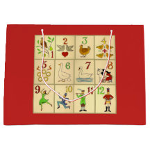 Gift Bag - Grote, glanzende TWELVE DAGEN CHRISTMAS