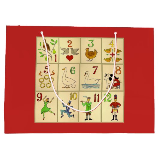 Gift Bag - Grote, glanzende TWELVE DAGEN CHRISTMAS Groot Cadeauzakje (Achterkant)