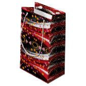Gift Bag Happy Abstract Rood Zwart Wit Klein Cadeauzakje (Achterkant Gekanteld)
