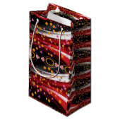Gift Bag Happy Abstract Rood Zwart Wit Klein Cadeauzakje (Voorkant Gekanteld)