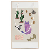 Gift Bag Happy Cat Fish Cactus Meow Paws Klein Cadeauzakje (Achterkant)