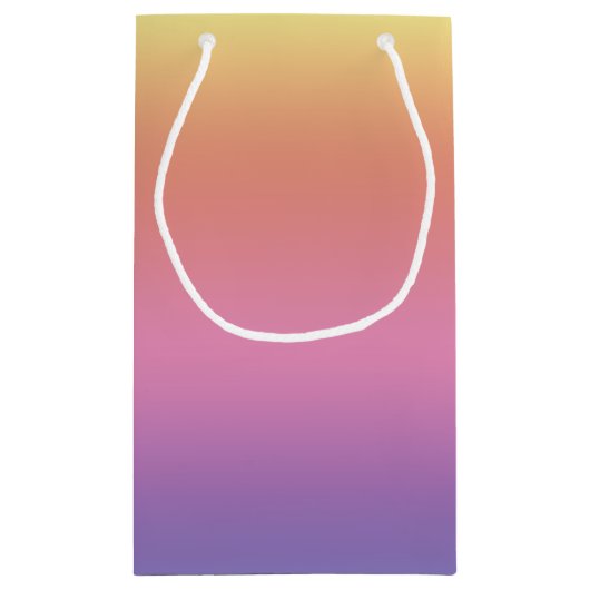 Gift Bag - Horizontale regenboogstrips Klein Cadeauzakje (Achterkant)