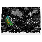 Gift Bag HUMMINGBIRD EN ZWARTE LACE Groot Cadeauzakje (Voorkant)