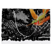 Gift Bag HUMMINGBIRD EN ZWARTE LACE Groot Cadeauzakje (Achterkant)