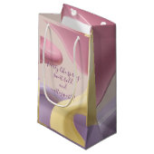 Gift bag in stylish abstract graphic klein cadeauzakje (Voorkant Gekanteld)