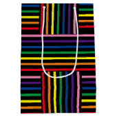 Gift Bag - Interlaced Rainbow met gekleurde linten Medium Cadeauzakje (Achterkant)