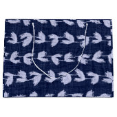 Gift Bag JAPANESE BLUE LEAF PATROON Groot Cadeauzakje (Voorkant)