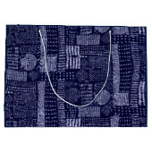 GIFT BAG JAPANESE GEOMETRISCH PATROON IN DARK BLUE GROOT CADEAUZAKJE (Achterkant)