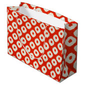 Gift Bag JAPANESE GEOMETRISCHE PATROON IN RODE Groot Cadeauzakje (Achterkant Gekanteld)