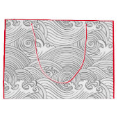 GIFT BAG JAPANESE WAVE PATROON OP ROOD GROOT CADEAUZAKJE (Achterkant)