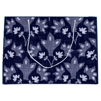 GIFT BAG JAPANS ABSTRACT FLORAL PATTERN IN BLAUW GROOT CADEAUZAKJE