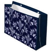 GIFT BAG JAPANS ABSTRACT FLORAL PATTERN IN BLAUW GROOT CADEAUZAKJE (Voorkant Gekanteld)