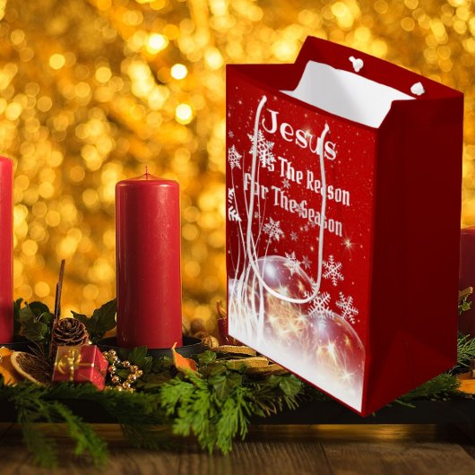 Gift Bag Jesus is de Reason Kerstmis. Medium Cadeauzakje