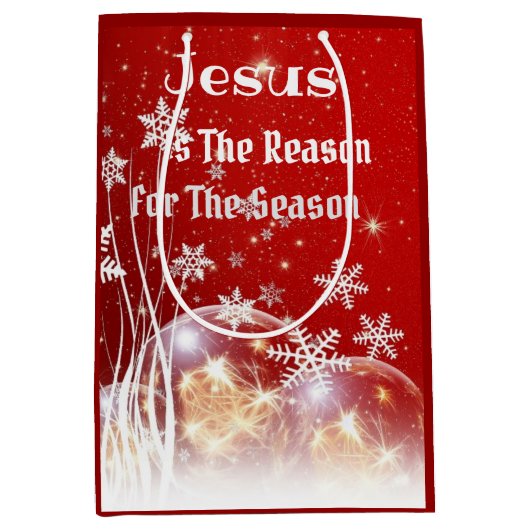 Gift Bag Jesus is de Reason Kerstmis. Medium Cadeauzakje (Voorkant)