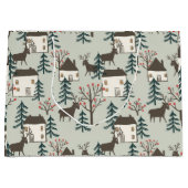 Gift Bag Kerstmis rendier patroon Groot Cadeauzakje (Voorkant)