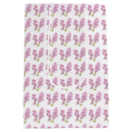 Gift Bag - Lila bloesems Medium Cadeauzakje (Achterkant)