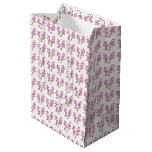 Gift Bag - Lila bloesems Medium Cadeauzakje (Achterkant Gekanteld)