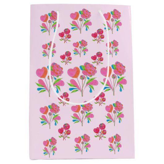 Gift Bag Lollipop Flower Medium Cadeauzakje (Voorkant)