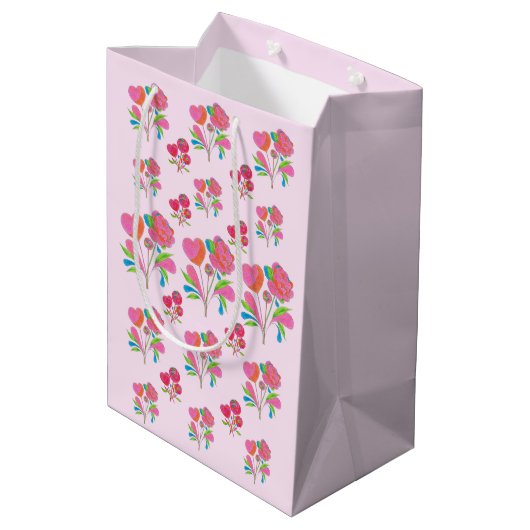 Gift Bag Lollipop Flower Medium Cadeauzakje (Achterkant Gekanteld)